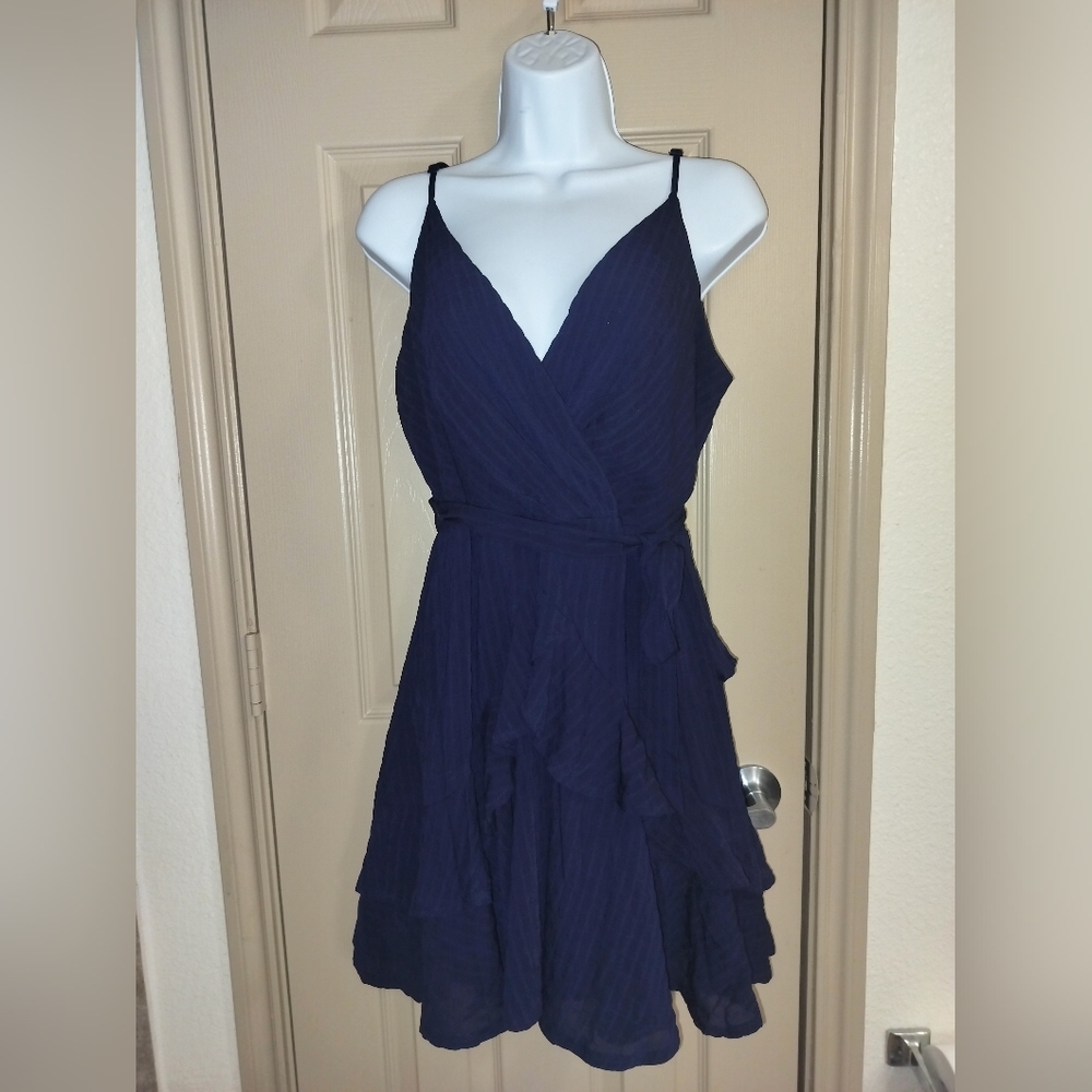 Navy ruffled Mini Dress